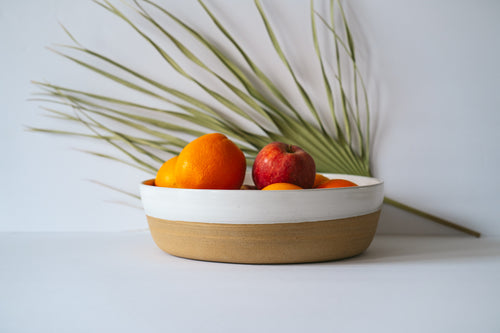 Wide serving bowl in white