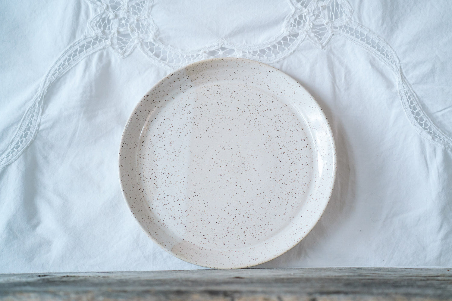 Dinner plate in full white speckle