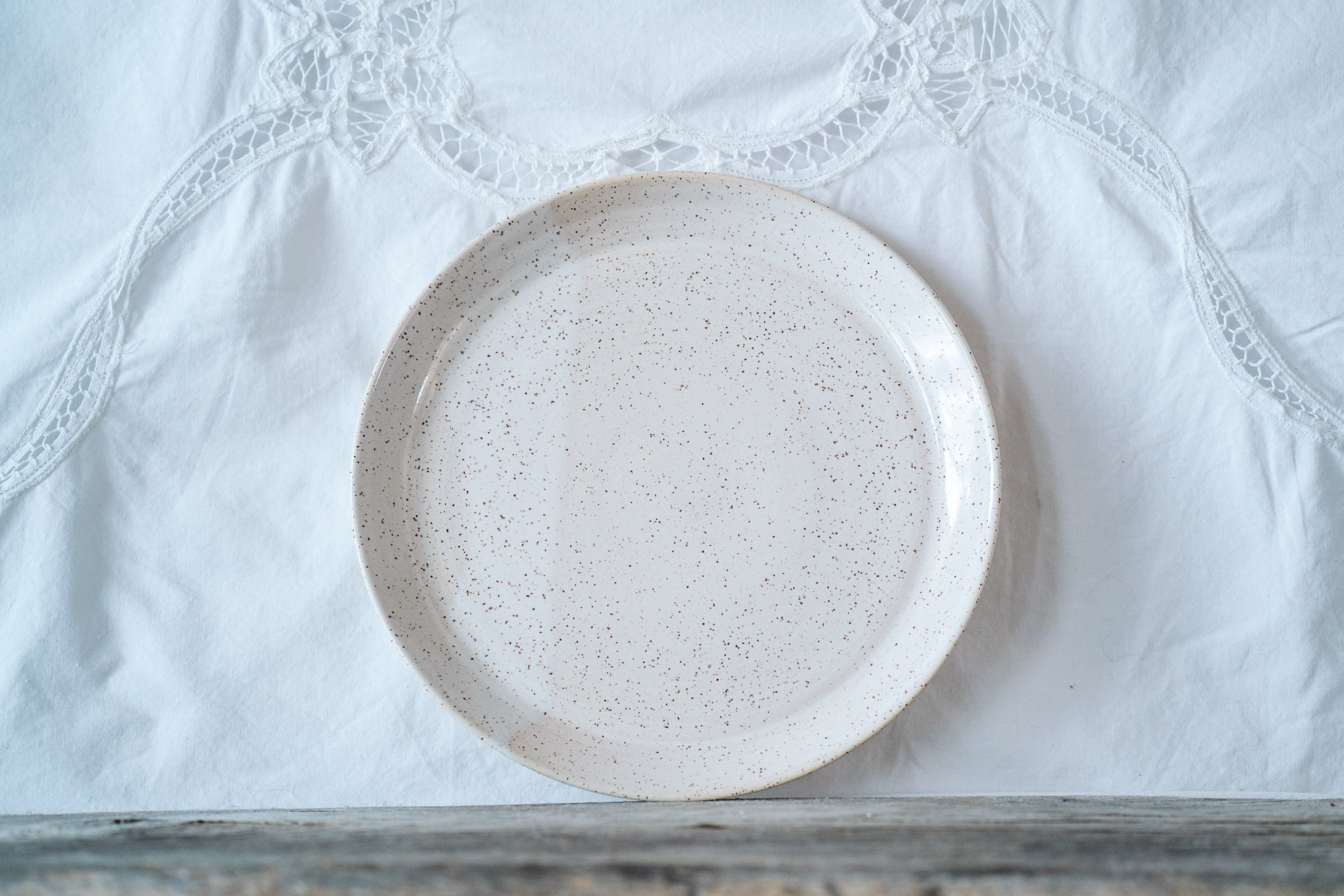 Dinner plate in full white speckle