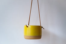 Load image into Gallery viewer, Wide hanging planter in yellow
