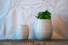 Load image into Gallery viewer, Medium and small table planter in white speckle
